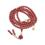 925 Silver Cinnabar Amber 108 Bead String Six Character Truth Necklace for Men and Women for the Year of the Snake