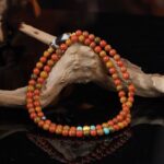 Wrapped South Red Tiger Tooth Dzi Bead String Green Pine Agate Six Character Truth Transfer Beads Women's Bracelet