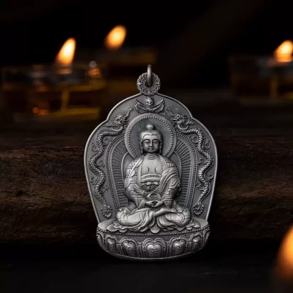 Zodiac Buddha Necklace 999 Pure Silver Pendant Men and Women Models of the Year of the Dragon Buddha Pendant Jewellery-1