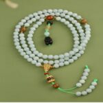 Jade Nanhong amber 108 beads strings senior sense strings icy glutinous jade round beads multi-circle bracelet