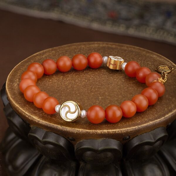 Baoshan nanhong persimmon red joy spinning treasure bracelet women's literature to play with the string of this year's transit beads-1