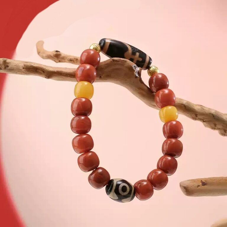 Chuan material nanhong agate vase dzi bead strings women's beads single loop bracelet transit beads-3