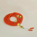 Baoshan Nanhong Pure Gold Jadeite 108 Beads Strings Buddha Beads Strings Women's Bracelets Bracelet Transit Beads-1