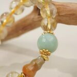 Chrysoberyl Beaded Bracelet Women's Citrine Jadeite Doppelganger Bead String Multi Loops-2