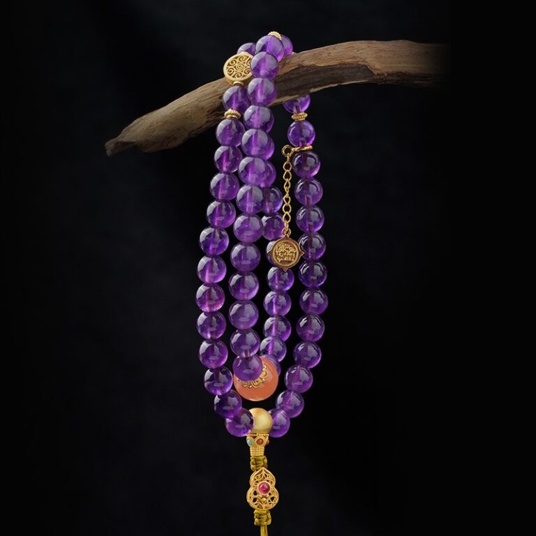 Amethyst bracelet 108 Buddha Beads Strings Female Nanhong Transfer Beads Rosary Finger Twist Literature Play-2