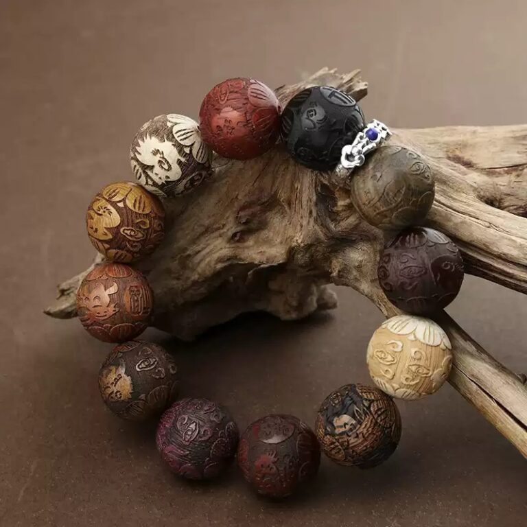 Green sandalwood huanghuali jinshi nanmu wood doppelgänger zodiac year of life string men's bracelet