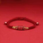 Cinnabar Hand Rope Six Character Truth Transfer Beads Lunar New Year Hand-Woven New Year Red Rope Red Bracelet-2