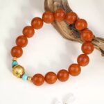 Sichuan material nanhong agate strings women's persimmon red Lunar New Year transit beads bracelet-1