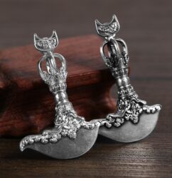 Sterling Silver Vajra Battle-ax Sword Pendant Pendant Tibetan Tibetan Original Retro Niche Necklace Accessories Gift-1