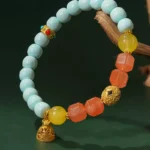 Turquoise Nanhong two-tone bracelet female beeswax transfer beads strings for mom birthday gift-1