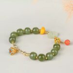 Hetian jade jasper string female transit beads Nanhong beeswax Ruyi women's multi-precious bracelet-1