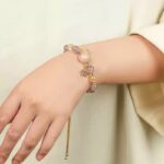 Moonstone Strawberry Crystal Doppelganger Bracelet Women's Peach Blossom Pink Crystal Transfer Beads Bracelet Beaded-4