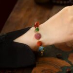 Multi-precious strings transfer beads jade beeswax nanhong jasper crystal turquoise accessories men and women bracelets-2