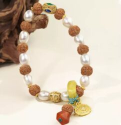 Vajra Bodhi Pearl Beeswax Multi Treasure String Women's Jadeite Jasper Transfer Beads Bracelet Beaded