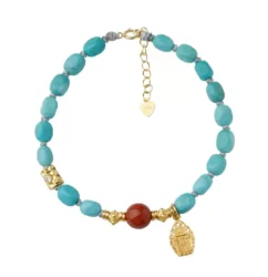 Turquoise strings random beads nanhong transfer beads women's niche Tibetan disc play bracelet