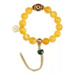 925 Silver Six Character Truth Weighing Beeswax String Three Eyes Dzi Bead Bracelet for Women-4