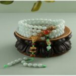 Jade Nanhong amber 108 beads strings senior sense strings icy glutinous jade round beads multi-circle bracelet-1