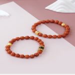 Chuan Material Nanhong Agate Incense Wood Strings Single Circle Six Words of Truth for the Year Bracelet Female Models-1