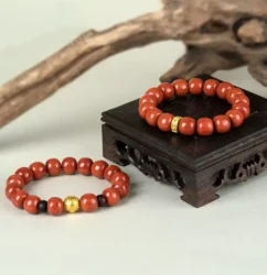 Sichuan material Nanhong old type beads strings women's beads bracelet persimmon red