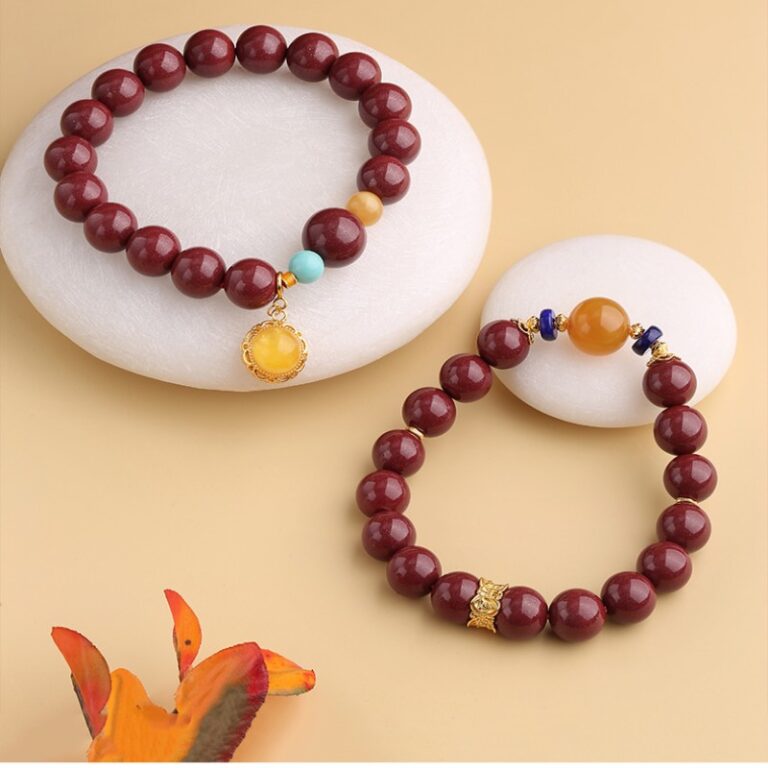 Cinnabar strings beeswax transfer beads birthday gift new red women's bracelets for the current year