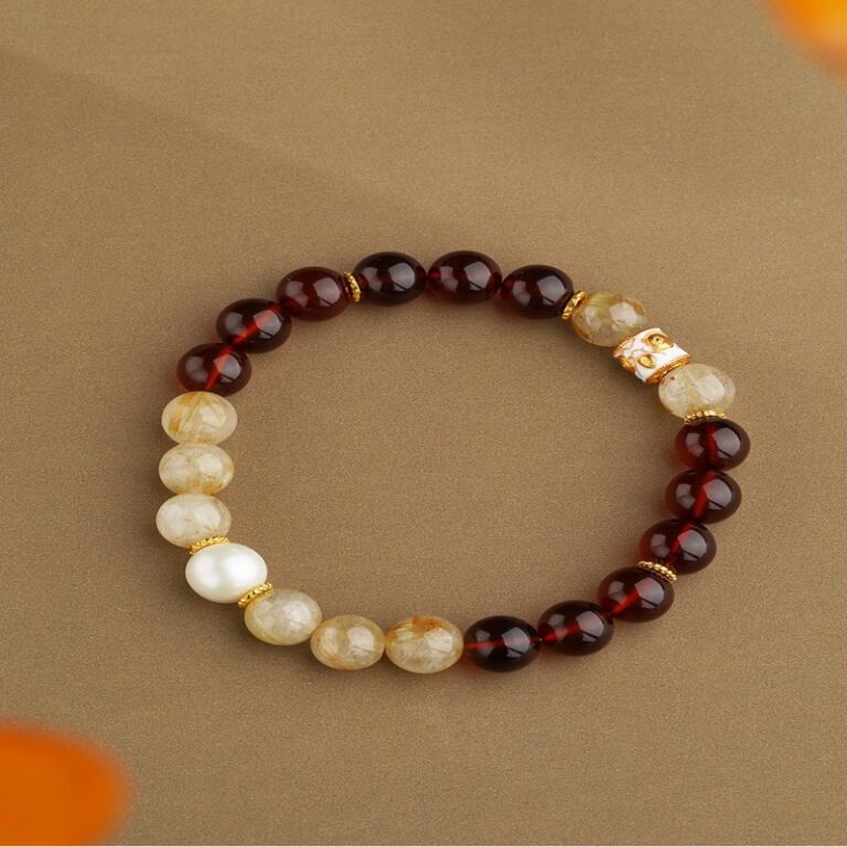 Amber string hair crystal pearl simple niche new Chinese ethnic style single circle women's crystal bracelet