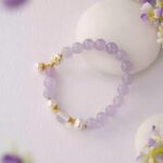 Amethyst Bracelet Women's Lavender Purple Beads Beaded White Crystal Bracelet Girls Premium-2