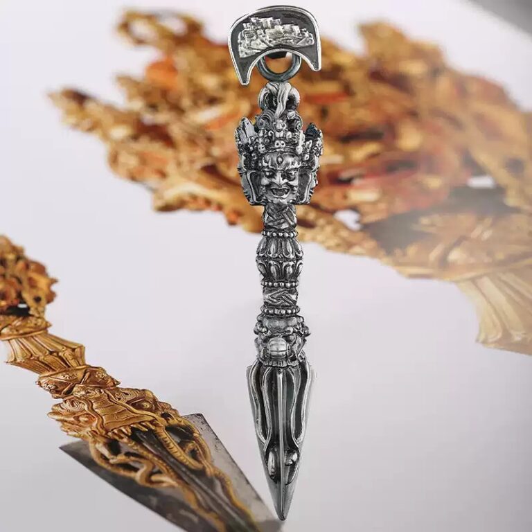 Demon descending vajra and pestle pendant women Tibetan Tibetan 999 foot silver vajra peg necklace men's premium feeling-2