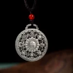 Eight Treasures Auspicious 999 Silver Pendant Necklace Men and Women Models This Year Tibetan Ethnic Style Collarbone Chain-3