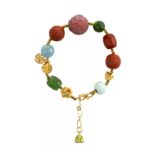 Jade Multi Treasure Beeswax Bracelet Pixi South Red Jasper Aquamarine Jade Beads Beaded Bracelet Female-3