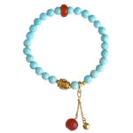 Turquoise Beeswax Bracelet Nanhong Jasper Transfer Beads Multiple Treasures Bracelet Single Loop Hand Held Rosary Beads String Beads