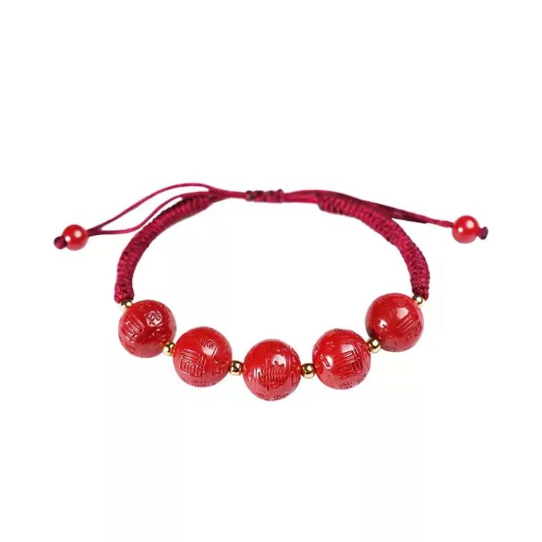 Cinnabar Red Rope Bracelet Men Women Lunar Year Dragon Hand String Beads Compilation Red Hand Rope Gift Jewellery-14