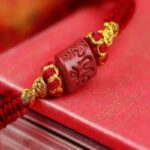 Cinnabar Hand Rope Six Character Truth Transfer Beads Lunar New Year Hand-Woven New Year Red Rope Red Bracelet-3