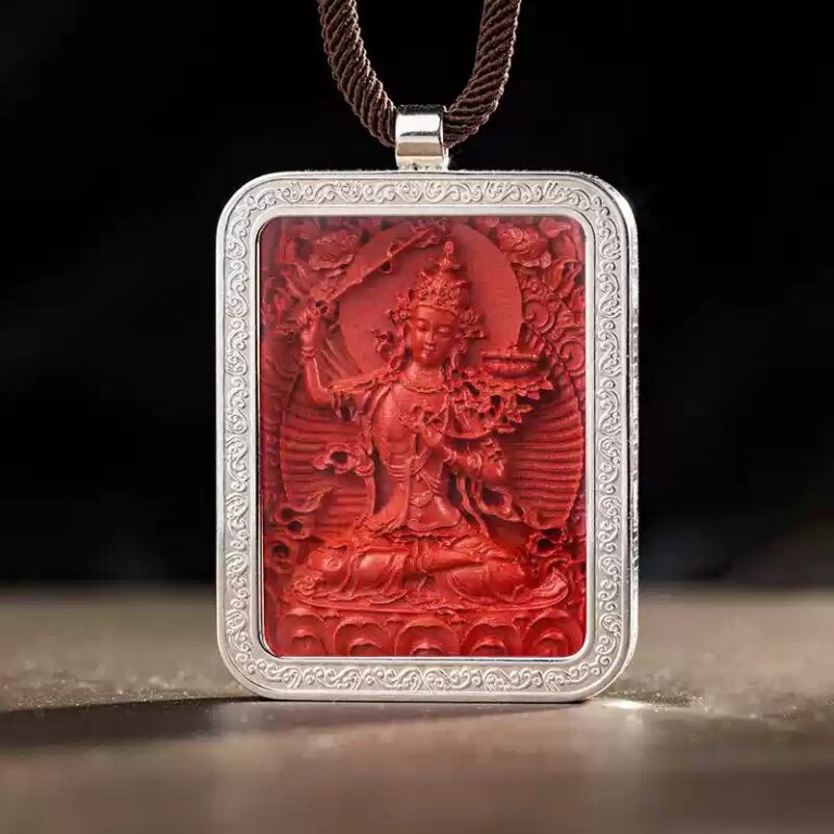 Lunar New Year Cinnabar Pendant Buddha Necklace Men's and Women's Lunar New Year Dragon Holiday Gift for Parents-3