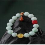 Jade round bead bracelet men's single circle beeswax nanhong jade beads beads bracelet women's models senior sense-2