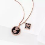 Changle Yongkang Onyx 925 Silver Open Bangle Pendant Necklace Female Premium Feeling Niche Designs-3