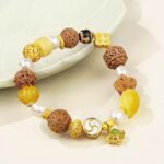 Vajra Bodhi Pearl Beeswax Multi Treasure String Women's Jadeite Jasper Transfer Beads Bracelet Beaded-2