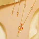 925 Silver Gold Plated Pendant Necklace Women Summer Collarbone Chain Light Luxury 520 Valentine's Day Gift-4