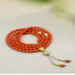 Baoshan Nanhong pure gold gold pearl beeswax 108 beads strings Buddha beads strings women's bracelets-1