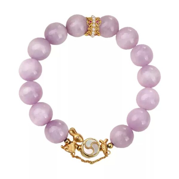 Amethyst Lithium Faixi Spinning Treasure String Haiyanite Women's Lunar New Year Transfer Beads Amethyst Peach Blossom Bracelet-4