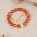 Nanhong Xi Xuan Bao Strings Women's Round Beads Tibetan Ethnic Style Original Design Red Agate Bracelet-4