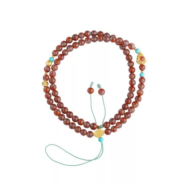 Nanhong necklace Chuan material six words of truth transit beads women's new Chinese agate multi-ring bracelet bracelet-1