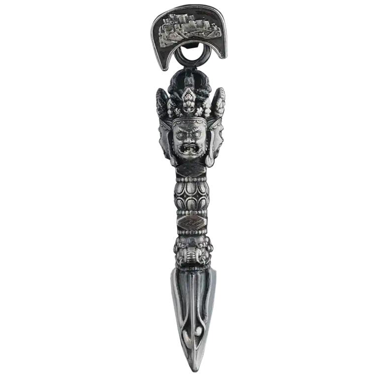 Demon descending vajra and pestle pendant women Tibetan Tibetan 999 foot silver vajra peg necklace men's premium feeling