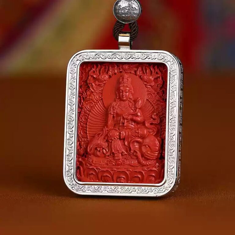 Lunar New Year Cinnabar Pendant Buddha Necklace Men's and Women's Lunar New Year Dragon Holiday Gift for Parents-4