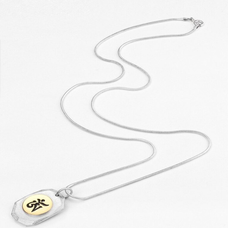 Seed Character 925 Silver Necklace Men's and Women's Six Character Pendant Light Luxury Niche Design Single Pendant-3