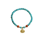 Turquoise Strings Beeswax Nanhong with Beads Multi Treasure Bracelet Tag Single Loop Beading Sub Ethnic Style