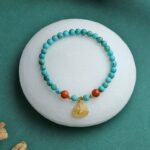 Turquoise strings beeswax Nanhong with beads multi treasure bracelet tag single loop beading sub ethnic style-5