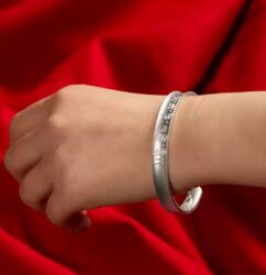 Six Words of Truth 999 Pure Silver Bracelet Female Sterling Silver Young Models Bracelet Open Bracelet Senior Sense of Silver Jewellery-1