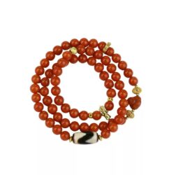 Sichuan material Nanhong string multi-ring tiger teeth dzi Tibetan women's niche design beaded bracelet-2