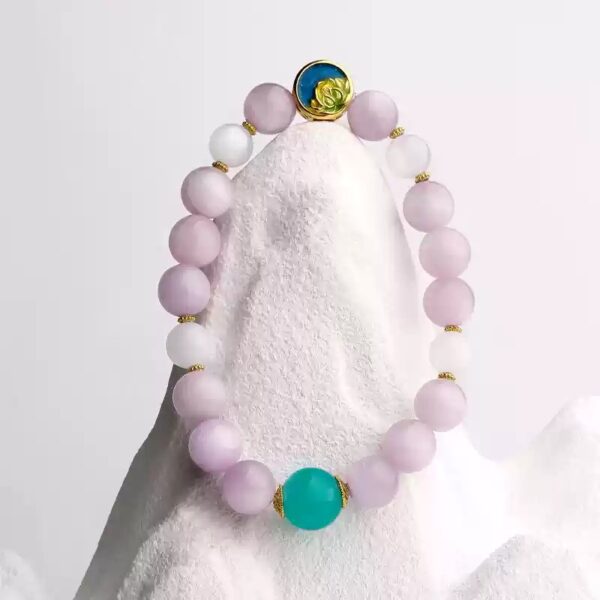 Flourishing dream shadow purple lithium Hui strings beeswax and field jade pearl women's hand accessories dream purple bracelet-1