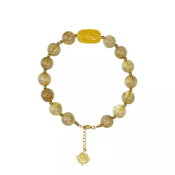 Beeswax Multi Treasure String Pixi Brave Nanhong Jasper Transit Beads Peach Blossom Crystal Aquamarine Ladies Bracelet-6